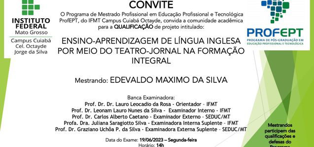 Exame de Qualificação do discente EDEVALDO MAXIMO DA SILVA